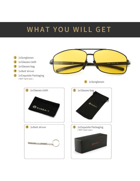 Gafas de sol SUNGAIT polarizadas nocturnas UV400