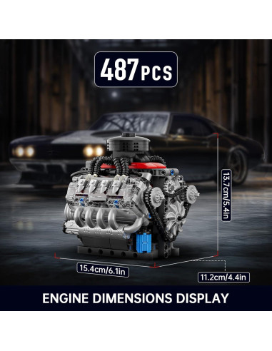 Kit Motor V8 Mould King 10171 487 Piezas STEM