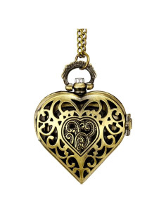 Reloj de bolsillo VIGOROSO corazón plateado unisex