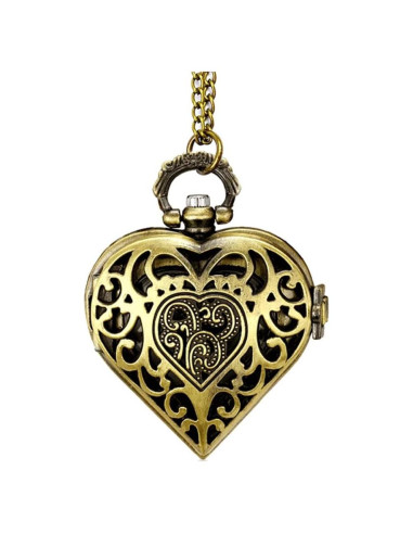 Reloj de bolsillo VIGOROSO corazón plateado unisex