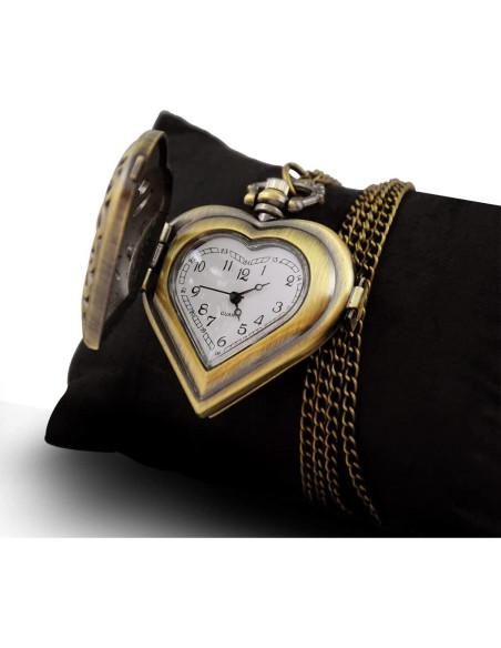 Reloj de bolsillo VIGOROSO corazón plateado unisex