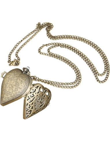 Reloj de bolsillo VIGOROSO corazón plateado unisex