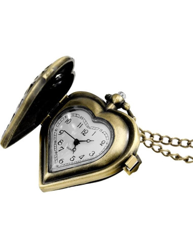 Reloj de bolsillo VIGOROSO corazón plateado unisex