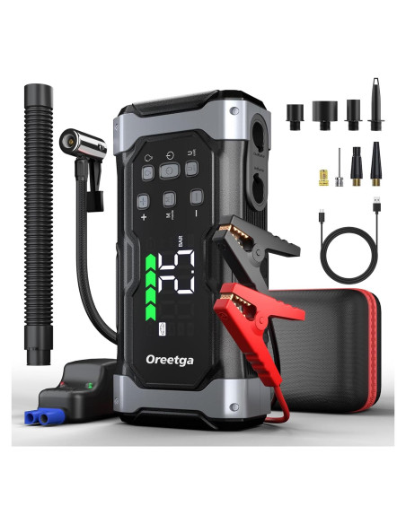 Arrancador de Batería Oreetga U9 8000A con Compresor 9 en 1 Arrancador de Batería Oreetga U9 8000A con Compresor 9 en 1