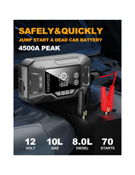 Arrancador de Coche Gillaway Q11 4500A con Compresor 150PSI