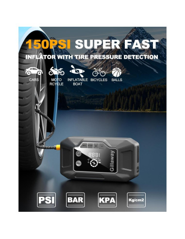 Arrancador de Coche Gillaway Q11 4500A con Compresor 150PSI