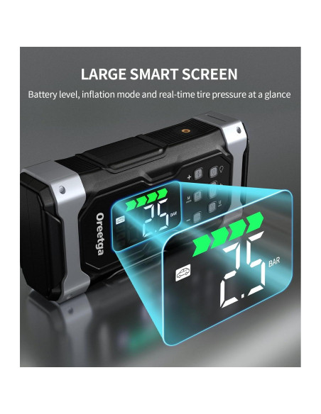 Arrancador de Batería Oreetga U9 8000A con Compresor 9 en 1 Arrancador de Batería Oreetga U9 8000A con Compresor 9 en 1