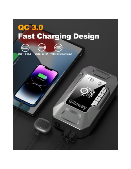 Arrancador de Coche Gillaway Q11 4500A con Compresor 150PSI