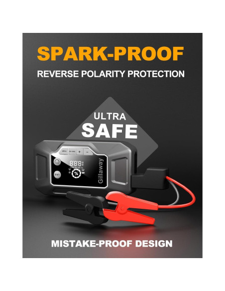 Arrancador de Coche Gillaway Q11 4500A con Compresor 150PSI