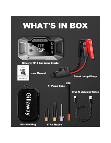 Arrancador de Coche Gillaway Q11 4500A con Compresor 150PSI