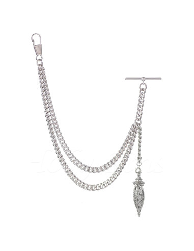 Cadena de Reloj de Bolsillo Holy Sins Plateada 30,48 cm