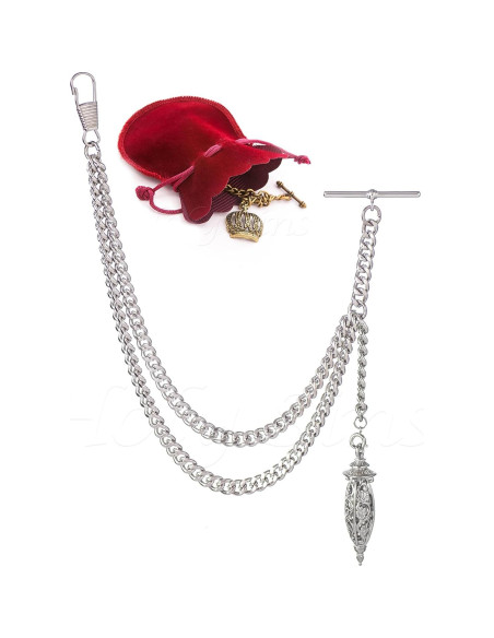 Cadena de Reloj de Bolsillo Holy Sins Plateada 30,48 cm