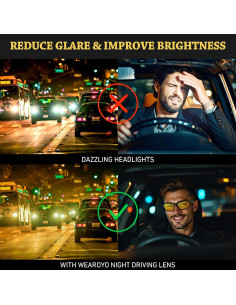 Gafas de sol deportivas polarizadas HD UV400 - Marco negro amarillo 2