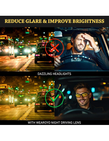 Gafas de sol deportivas polarizadas HD UV400 - Marco negro amarillo