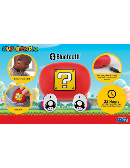 Auriculares Inalámbricos eKids Mario B18 Bluetooth 22h