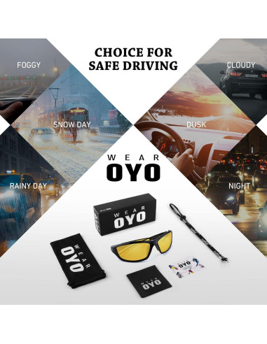 Gafas de sol deportivas polarizadas HD UV400 - Marco negro amarillo