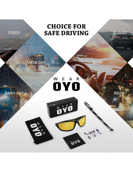 Gafas de sol deportivas polarizadas HD UV400 - Marco negro amarillo