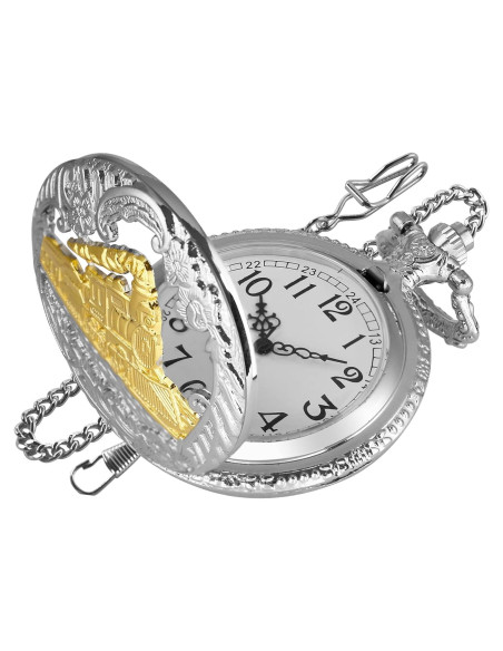 Reloj de bolsillo SwitchMe PK041106 con esfera árabe blanca