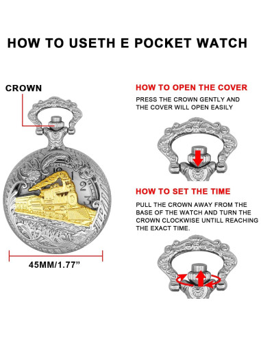 Reloj de bolsillo SwitchMe PK041106 con esfera árabe blanca