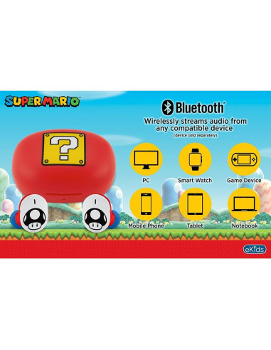 Auriculares Inalámbricos eKids Mario B18 Bluetooth 22h