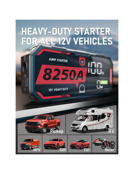 Arrancador de Batería ATGFOX F40-8250A 8250A USB-C