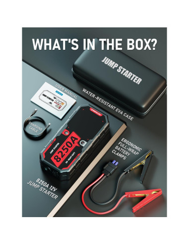 Arrancador de Batería ATGFOX F40-8250A 8250A USB-C