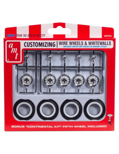 Juego de Ruedas de Alambre AMT Skill 2 para Modelos 1/25