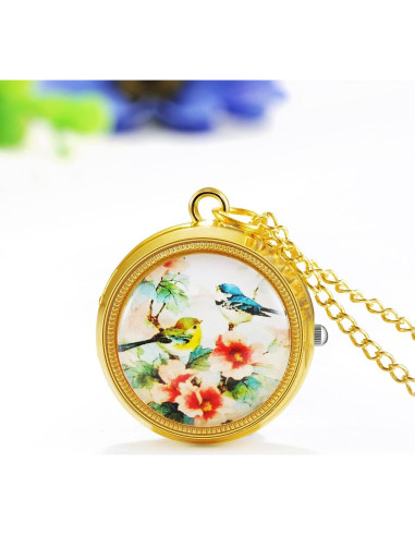 Reloj de bolsillo JewelryWe JW306P - Cuarzo dorado vintage
