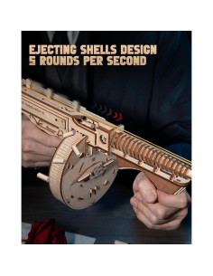 Rompecabezas de Madera 3D ROKR Pistola Tommy 1.04 kg 2