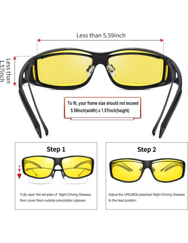 Gafas de Visión Nocturna URUMQI para Conducir sobre Gafas