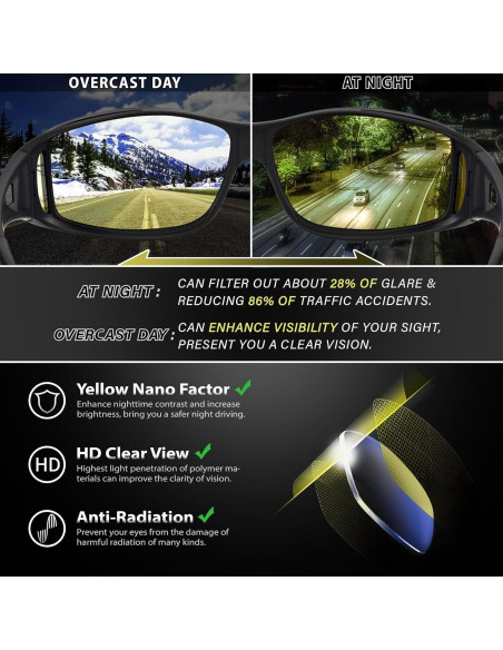 Gafas de Visión Nocturna URUMQI para Conducir sobre Gafas