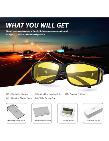 Gafas de Visión Nocturna URUMQI para Conducir sobre Gafas