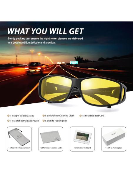 Gafas de Visión Nocturna URUMQI para Conducir sobre Gafas