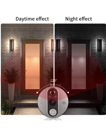 Cawhun Visor de Puerta Inteligente WiFi 1080P LCD 4.3"