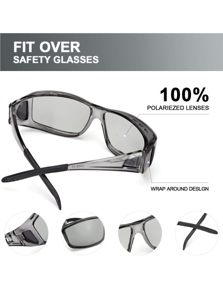 Gafas de sol fotocromáticas LVIOE UV400 para Rx gris Gafas de sol fotocromáticas LVIOE UV400 para Rx gris