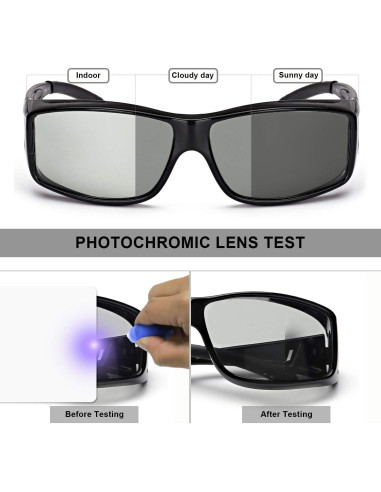 Gafas de sol fotocromáticas LVIOE UV400 para Rx gris