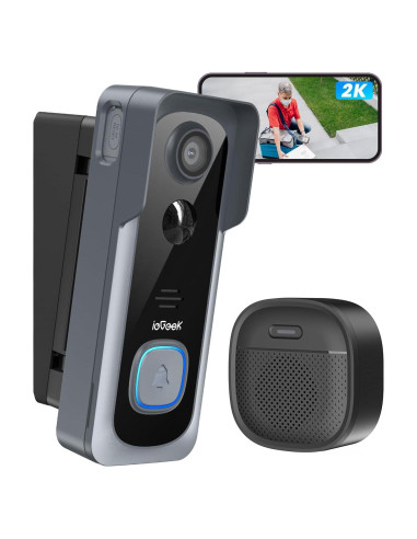 Cámara de Timbre Inalámbrica ieGeek Bell J1 2K con Audio
