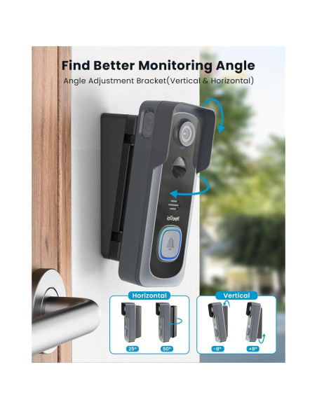 Cámara de Timbre Inalámbrica ieGeek Bell J1 2K con Audio