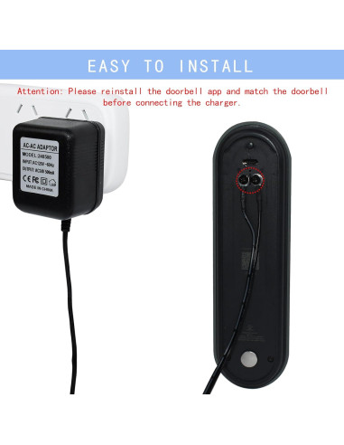 Adaptador de corriente VVHOOY 24V para timbres inteligentes