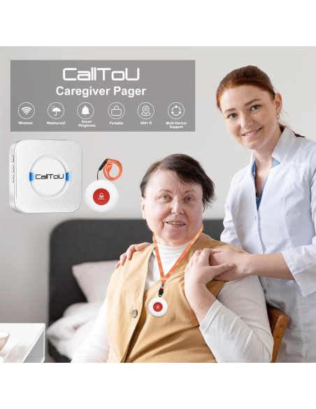 Botón de Llamada Inalámbrico CallToU 2 Botones 3 Receptores