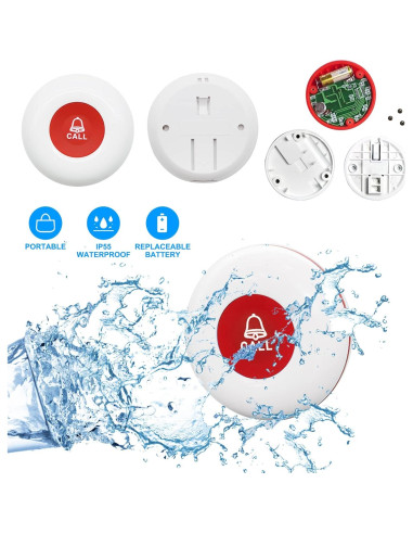 Botón de Llamada Inalámbrico CallToU 2 Botones 3 Receptores