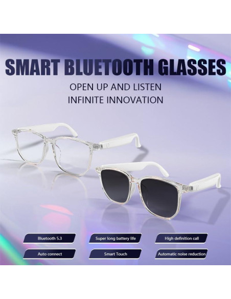 Gafas Bluetooth Enzemit Anti-Luz Azul Lentes Claras Rosa