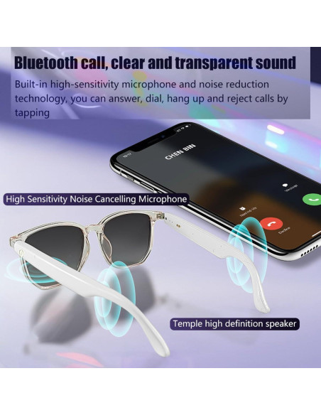 Gafas Bluetooth Enzemit Anti-Luz Azul Lentes Claras Rosa