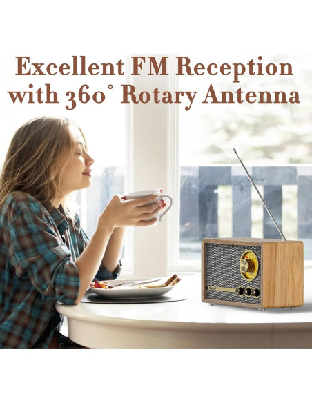 Radio Retro Mufoli RA60S-H Bluetooth y Ruido Blanco