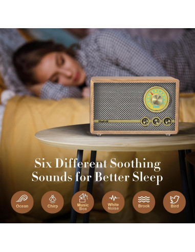 Radio Retro Mufoli RA60S-H Bluetooth y Ruido Blanco