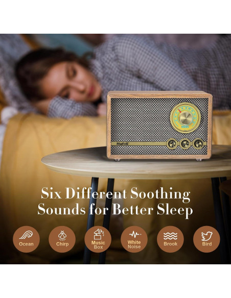Radio Retro Mufoli RA60S-H Bluetooth y Ruido Blanco