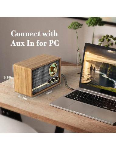 Radio Retro Mufoli RA60S-H Bluetooth y Ruido Blanco