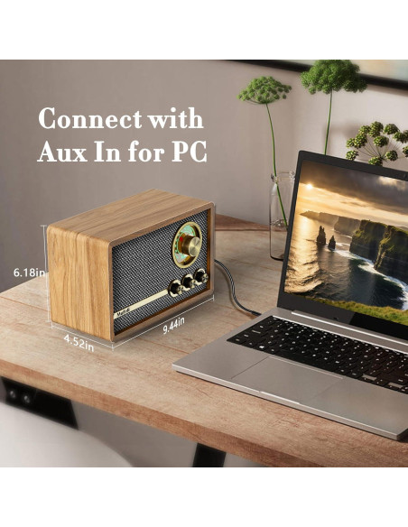 Radio Retro Mufoli RA60S-H Bluetooth y Ruido Blanco