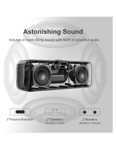 DOSS SoundBox H200 50W Altavoz Bluetooth Inalámbrico Negro 2