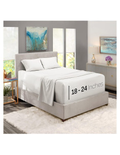 Juego de Sábanas Twin Nestl 4 Piezas Microfibra Blanco